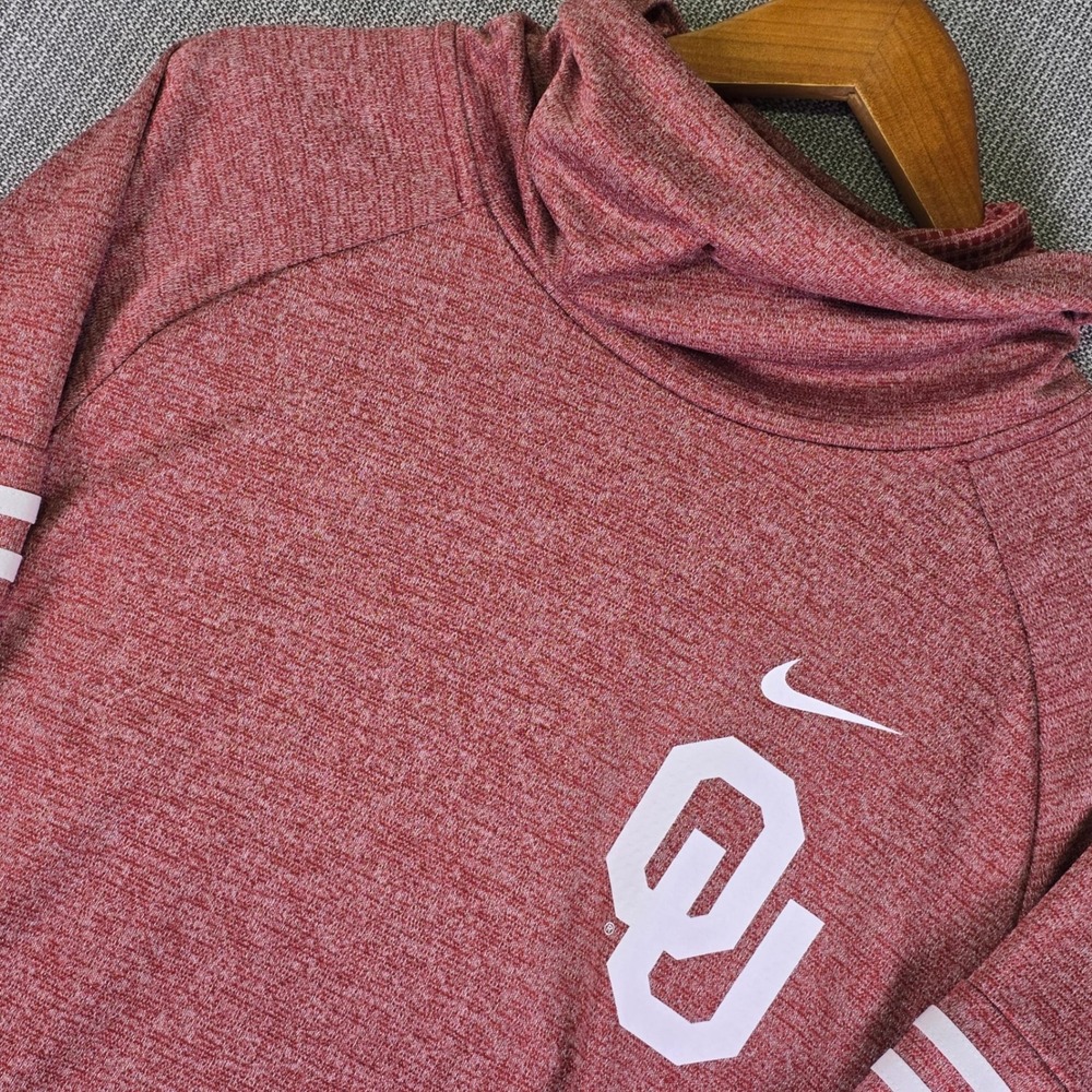 Oklahoma Sooners x Nike OU Cowl Neck Sweater Womens Medium Red Pullover Dri-FIT